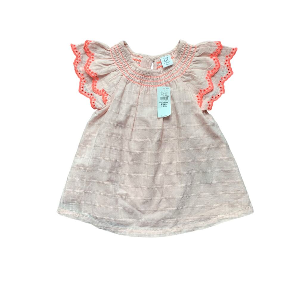 Baby Gap NWT Pink Eyelet Flutter Sleeve Dress